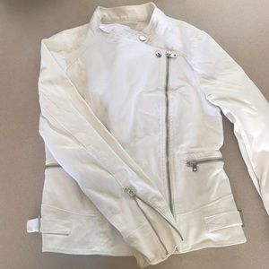 Banana republic white moto blazer
